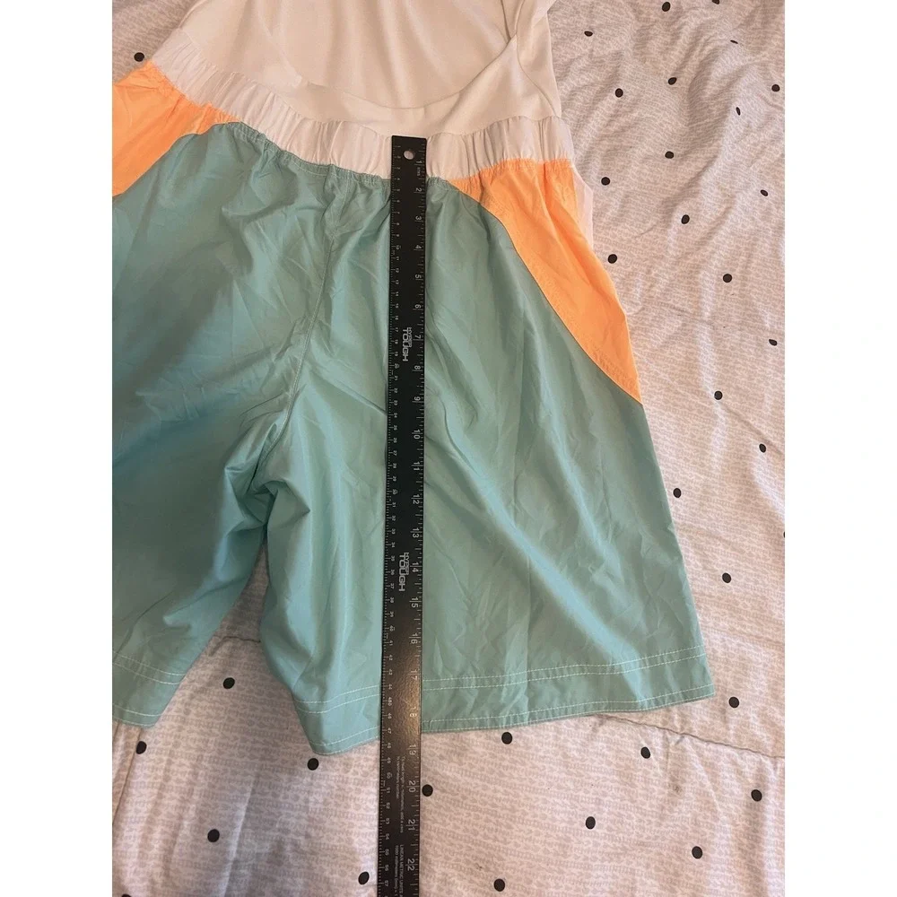 Free People Movement Colorblock Athletic Shorts Jumpsuit White Peach Aqua S P